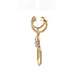 14kt Gold Earrings with Emerald Cut Diamond Center