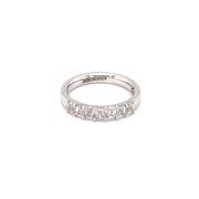 14kt White Gold Emerald Cut Natural Diamond Band