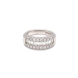 Emerald & Round Cut Natural Diamond Ring in 14kt White Gold