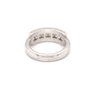 Emerald & Round Cut Natural Diamond Ring in 14kt White Gold