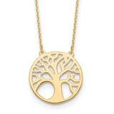 14KT Yellow Gold Polished Tree of Life Necklace
