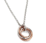 Sterling Silver & Rose Gold Plated Love Knot Necklace