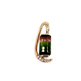 Tourmaline Pendant with Natural Diamond Accents