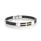 STAINLESS STEEL 18KT GOLD BANGLE