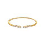 Cuff Style Diamond and Yellow Gold Bracelet