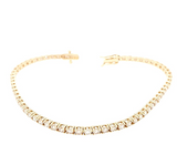 14KT Yellow Gold Natural Diamond Tennis Bracelet