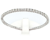 14KT White Gold Natural Diamond Bangle with Titanium Wire