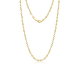 Sterling Silver Gold Plated 20" Textured Chain
