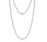 Sterling Silver Platinum Plated 20" Chain