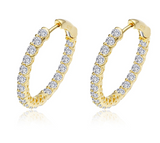 Gold Plated Simulated Diamond Inside Out Hoops