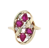 Ruby and Diamond Swirl Ring
