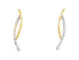 14K Two-Toned Diamond Drop Earrings