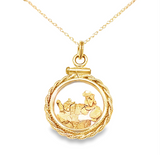 14K Yellow Gold Flakes Pendant