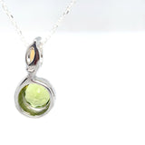 Sterling Silver Peridot and Citrine Pendant