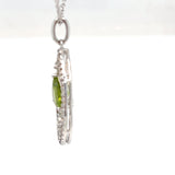 Sterling Silver Peridot and White Topaz Pendant