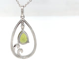 Sterling Silver Peridot and White Topaz Pendant