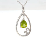 Sterling Silver Peridot and White Topaz Pendant