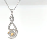 Sterling Silver Citrine and White Topaz Pendant