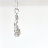Sterling Silver Citrine and White Topaz Pendant
