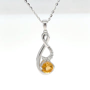 Sterling Silver Citrine and White Topaz Pendant