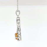 Sterling Silver Citrine and White Topaz Pendant