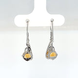 Sterling Silver Citrine and White Topaz Earrings