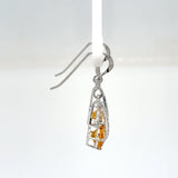 Sterling Silver Citrine and White Topaz Earrings
