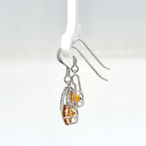 Sterling Silver Citrine and White Topaz Earrings