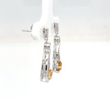 Sterling Silver Citrine and White Topaz Earrings