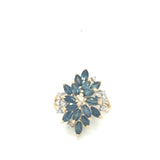 YELLOW GOLD SAPPHIRE AND DIAMOND RING