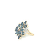 YELLOW GOLD SAPPHIRE AND DIAMOND RING