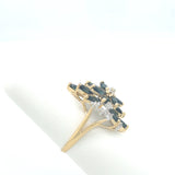YELLOW GOLD SAPPHIRE AND DIAMOND RING