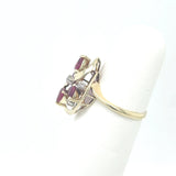 Ruby and Diamond Swirl Ring