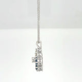 14K White Gold Sapphire and Diamond Pendant