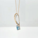 Two-tones Blue Topaz and Diamond Necklace