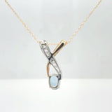 Two-tones Blue Topaz and Diamond Necklace
