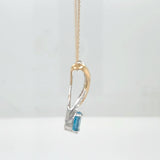 Two-tones Blue Topaz and Diamond Necklace