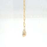 14K Yellow Gold Bezel Natural Diamond Necklace