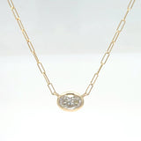 14K Yellow Gold Bezel Natural Diamond Necklace