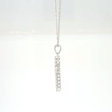 14K White Gold Cross Necklace
