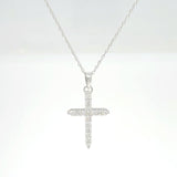 14K White Gold Cross Necklace