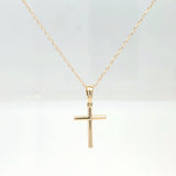 Yellow Gold Natural Diamond Cross Necklace