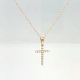 Yellow Gold Natural Diamond Cross Necklace
