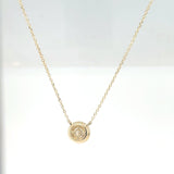 Yellow Gold Natural Diamond Bezel Set Necklace