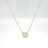Yellow Gold Natural Diamond Bezel Set Necklace