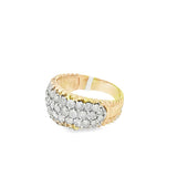 10KT Yellow Gold Triple-Row Diamond Band