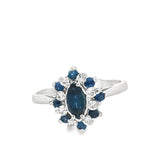 14KT White Gold Sapphire & Diamond Ring