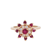 14KT Yellow Gold Ruby and Diamond Ring
