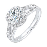 14 Karat White Gold Round Diamond Engagement Rings