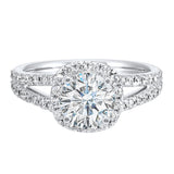 14 Karat White Gold Round Diamond Engagement Rings